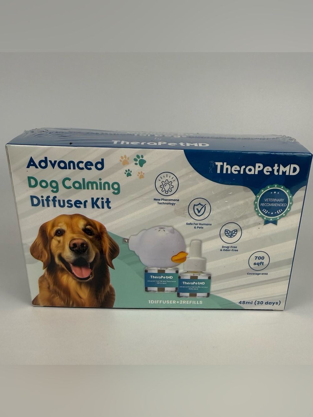 TheraPet MD Advanced Dog Calming Diffuser Kit (1 Diffuser + 2 Refills) New